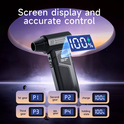 Wireless Jet Fan 990,000RPM Brush-less Motor Turbo Jet Blower Car Vacuum Cleaner Lighting/Digital Display