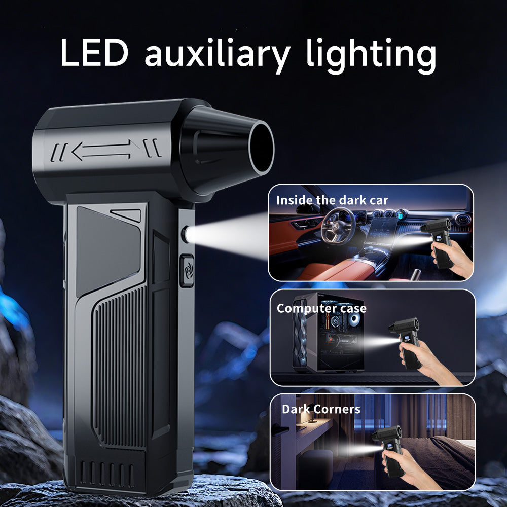 Wireless Jet Fan 990,000RPM Brush-less Motor Turbo Jet Blower Car Vacuum Cleaner Lighting/Digital Display