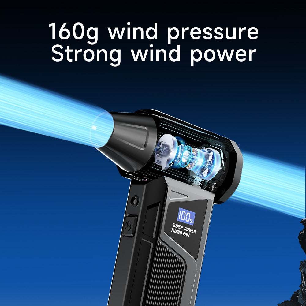 Wireless Jet Fan 990,000RPM Brush-less Motor Turbo Jet Blower Car Vacuum Cleaner Lighting/Digital Display