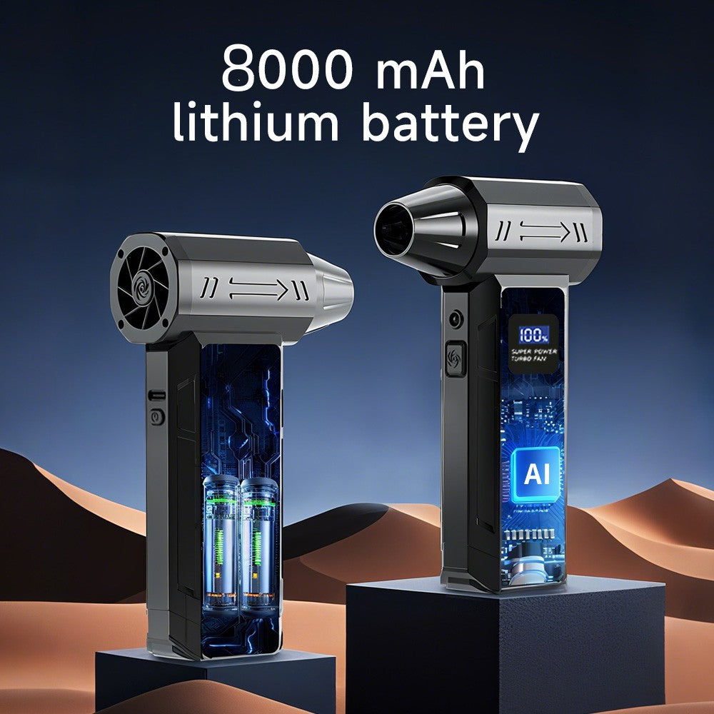Wireless Jet Fan 990,000RPM Brush-less Motor Turbo Jet Blower Car Vacuum Cleaner Lighting/Digital Display