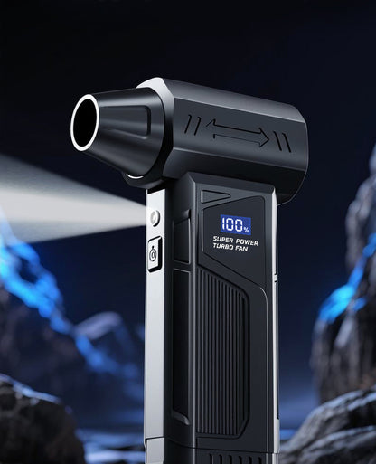 Wireless Jet Fan 990,000RPM Brush-less Motor Turbo Jet Blower Car Vacuum Cleaner Lighting/Digital Display