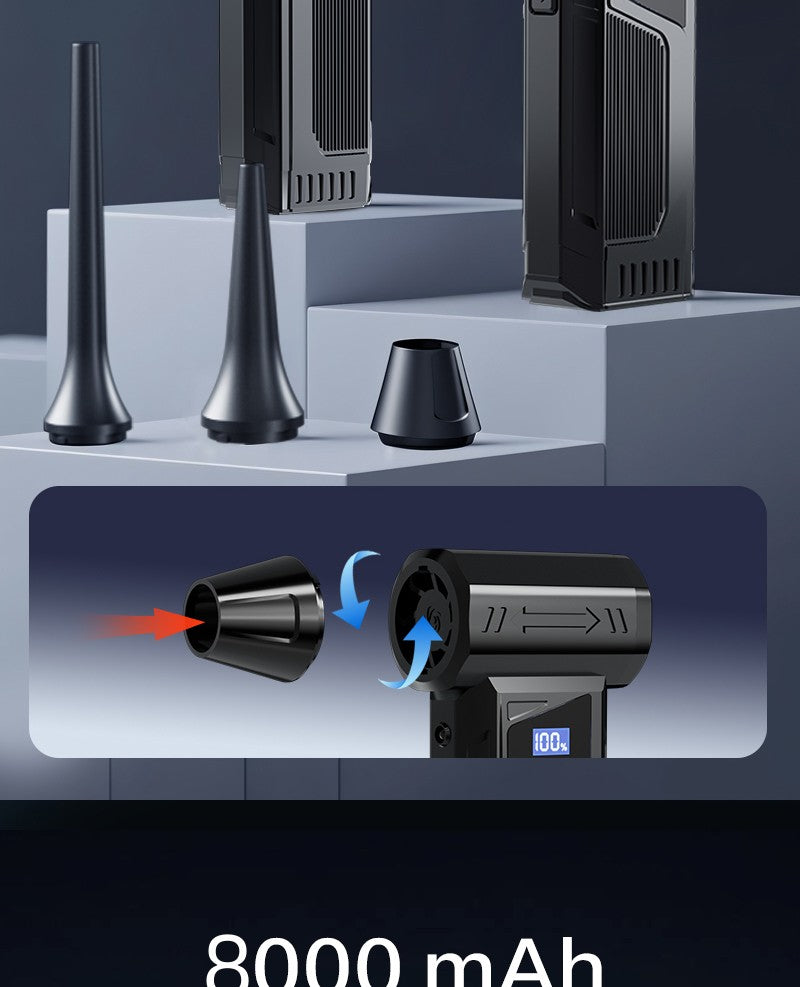 Wireless Jet Fan 990,000RPM Brush-less Motor Turbo Jet Blower Car Vacuum Cleaner Lighting/Digital Display
