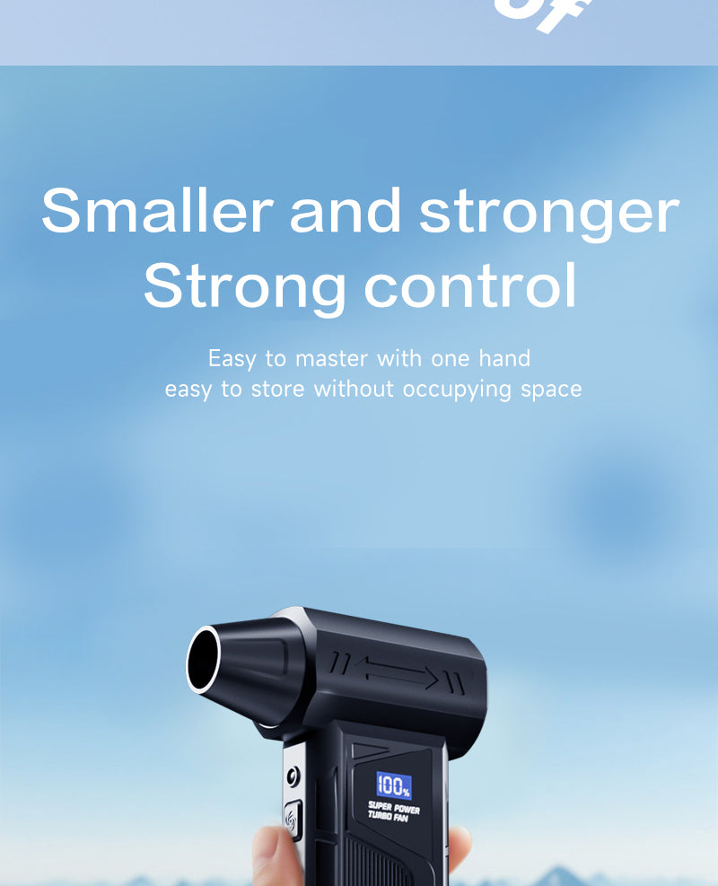 Wireless Jet Fan 990,000RPM Brush-less Motor Turbo Jet Blower Car Vacuum Cleaner Lighting/Digital Display