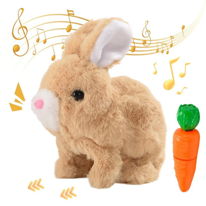 Cute electric plush bunny that hops, twitches, and wiggles like the real thing—endless fun without the mess!