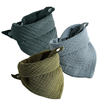 3-Pack Baby Muslin Bibs – Soft Cotton Bandana Drool Towels for Boys & Girls