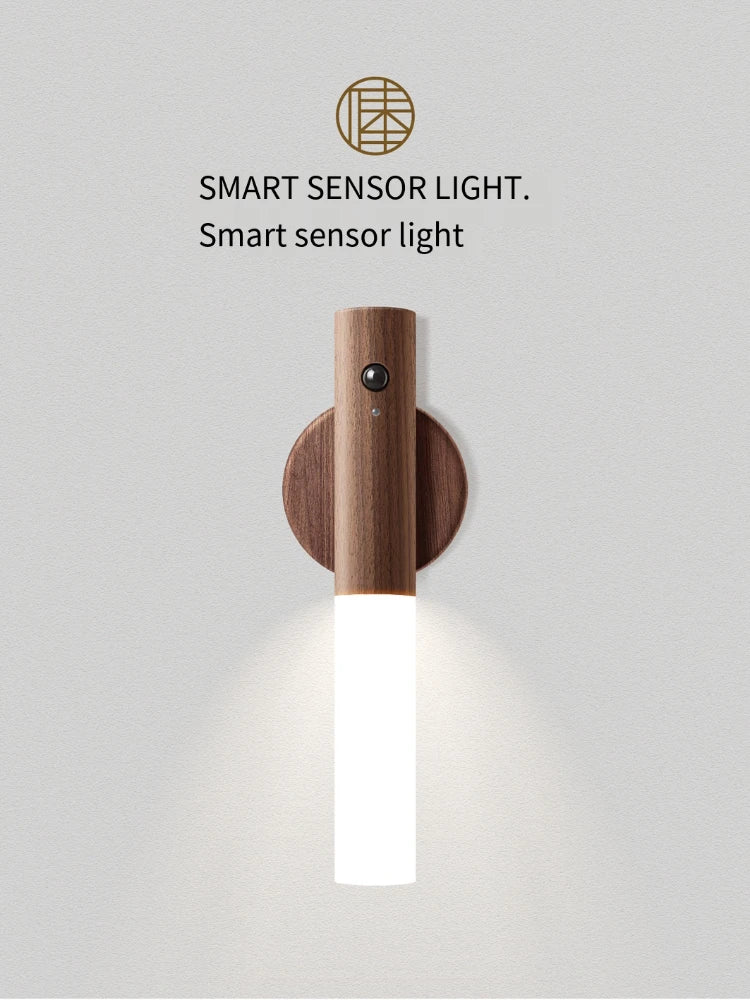 Motion Sensor LED Wooden Night Light – USB Powered
