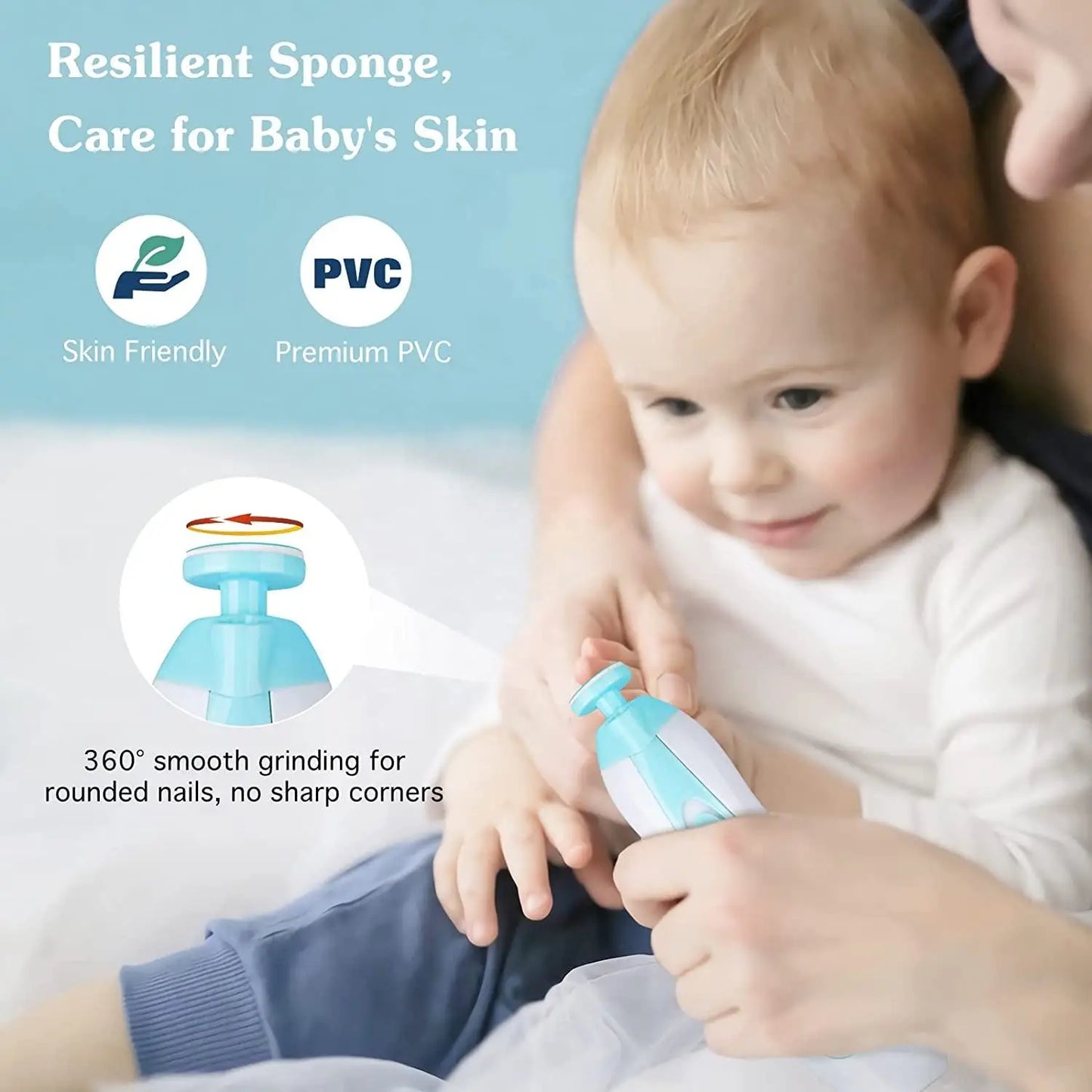 Gentle Electric Baby Nail Trimmer & Polisher – Safe Infant Manicure Set