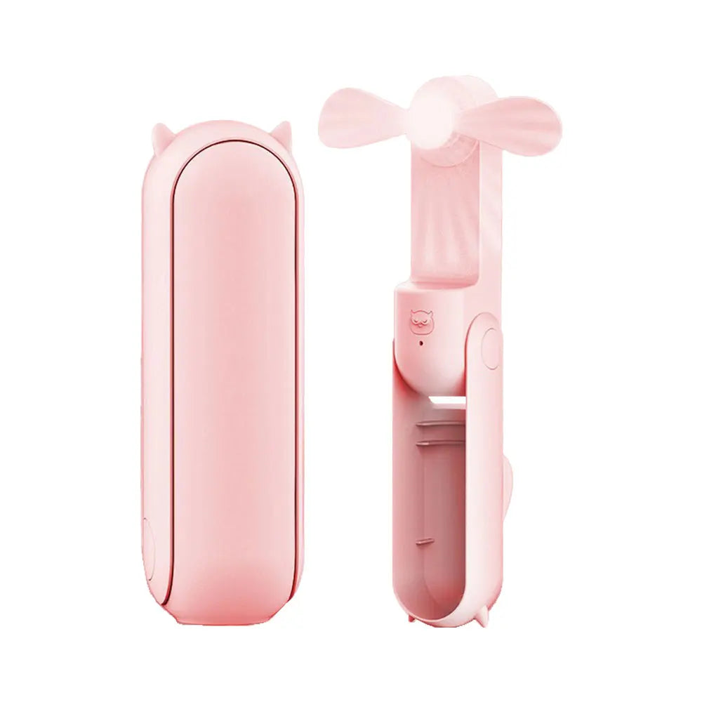 3-in-1 Portable Mini Handheld Fan – USB Rechargeable with Power Bank & Flashlight (4500mAh)