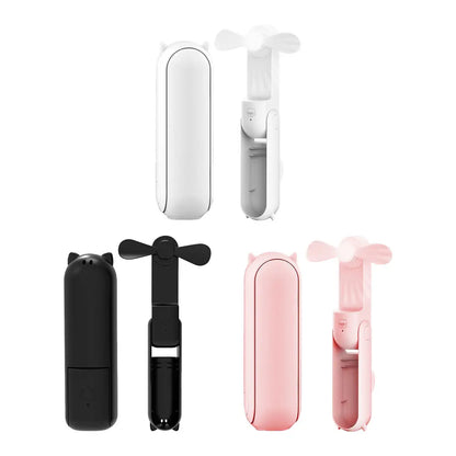 3-in-1 Portable Mini Handheld Fan – USB Rechargeable with Power Bank & Flashlight (4500mAh)