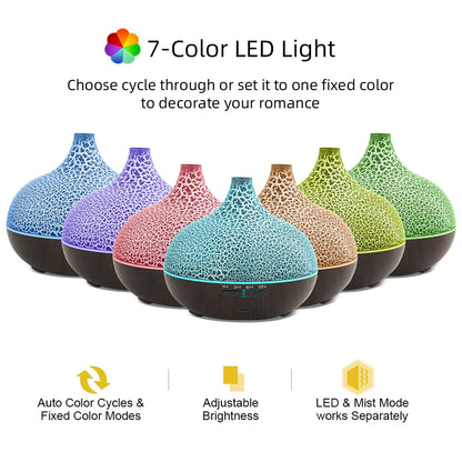 Ultrasonic Air Humidifier with Essential Oil Diffuser & Remote Control  Cool Mist for Home