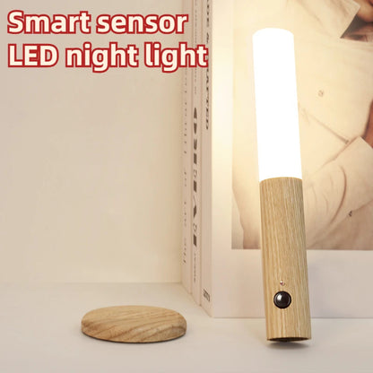Motion Sensor LED Wooden Night Light – USB Powered