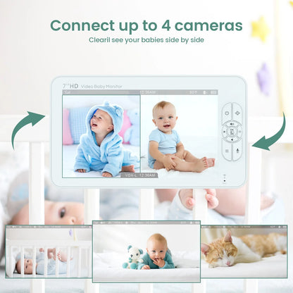 7” Split-Screen Baby Monitor with Dual Cameras (SM70)