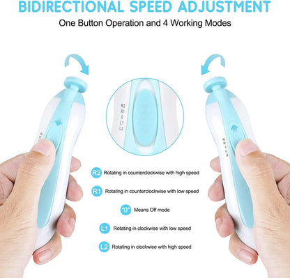 Gentle Electric Baby Nail Trimmer & Polisher – Safe Infant Manicure Set