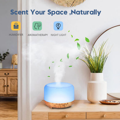 500ML Aroma Diffuser with 6x10ML Essential Oils – Ultrasonic Humidifier & Air Freshener Gift Set