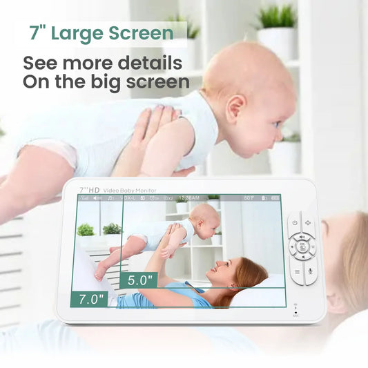 7” Split-Screen Baby Monitor with Dual Cameras (SM70)