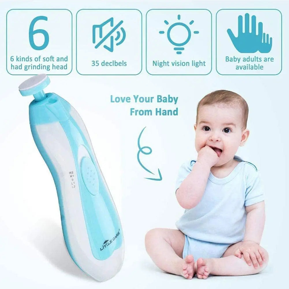 Gentle Electric Baby Nail Trimmer & Polisher – Safe Infant Manicure Set