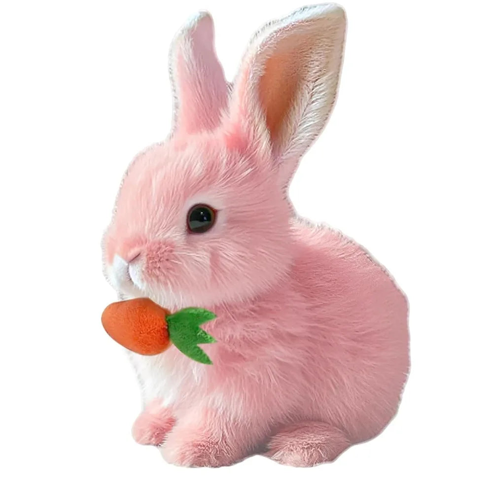 Cute electric plush bunny that hops, twitches, and wiggles like the real thing—endless fun without the mess!