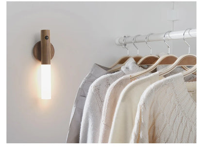 Motion Sensor LED Wooden Night Light – USB Powered