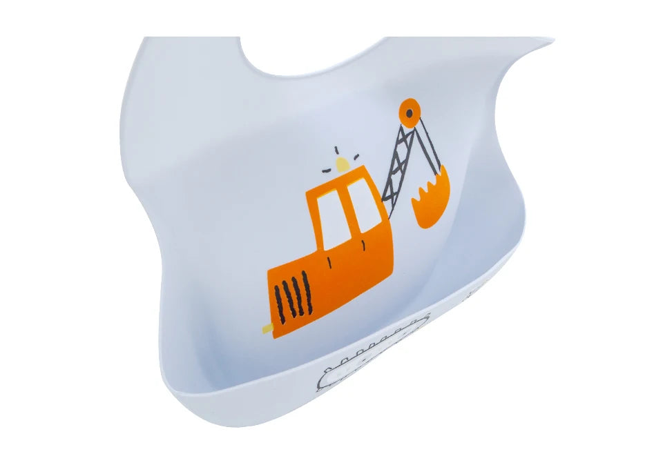 Waterproof Silicone Baby Bib – Soft, Adjustable & Cute Cartoon Design