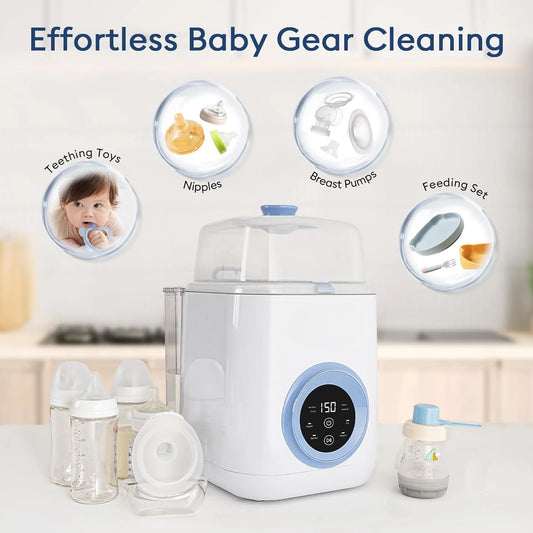 Baby Bottle Washer 4-in-1: Rapid Wash, Sterilizer & Dryer for Bottles & Pump Parts
