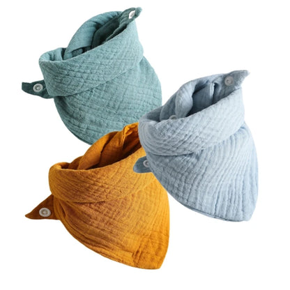 3-Pack Baby Muslin Bibs – Soft Cotton Bandana Drool Towels for Boys & Girls