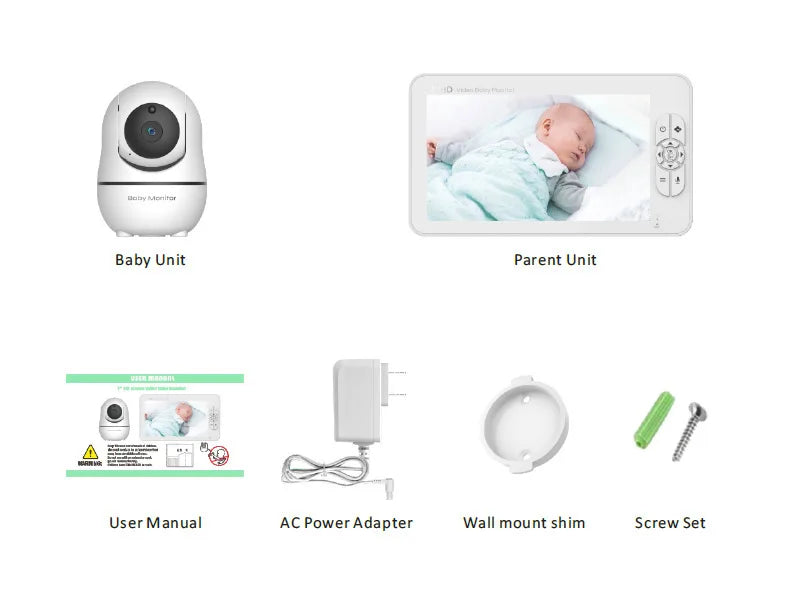 7” Split-Screen Baby Monitor with Dual Cameras (SM70)