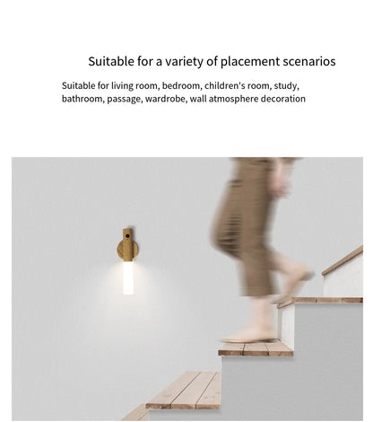 Motion Sensor LED Wooden Night Light – USB Powered