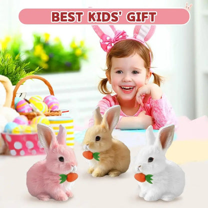 Cute electric plush bunny that hops, twitches, and wiggles like the real thing—endless fun without the mess!