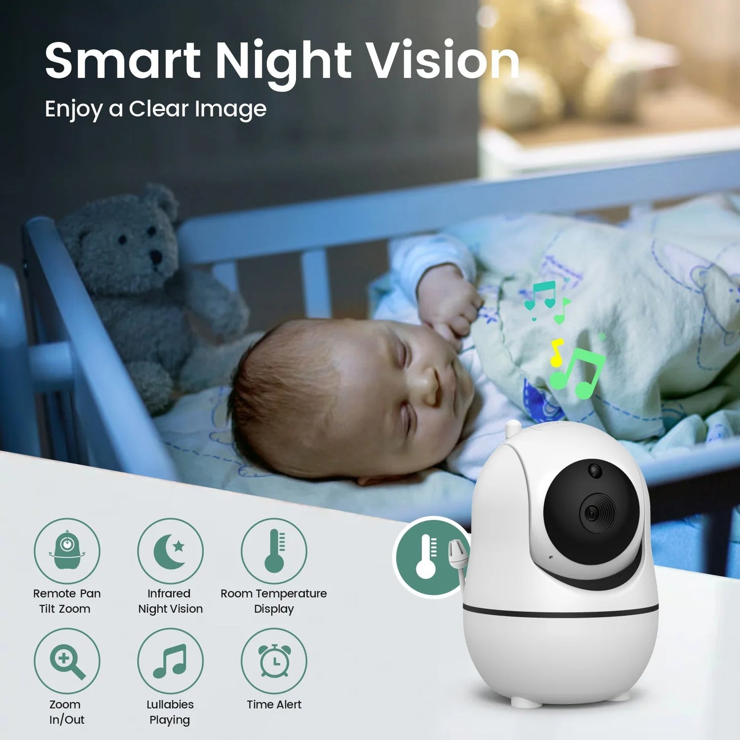 7” Split-Screen Baby Monitor with Dual Cameras (SM70)