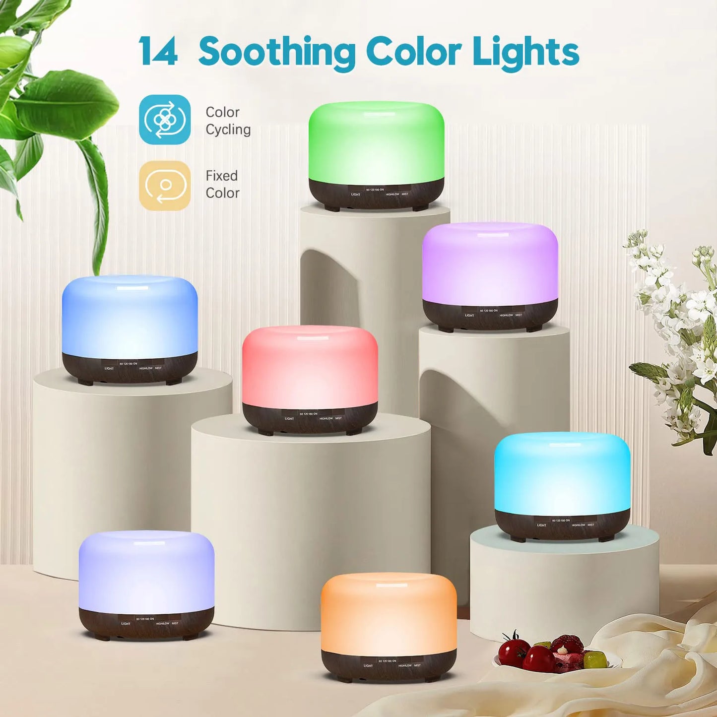 500ML Aroma Diffuser with 6x10ML Essential Oils – Ultrasonic Humidifier & Air Freshener Gift Set