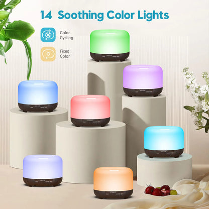 500ML Aroma Diffuser with 6x10ML Essential Oils – Ultrasonic Humidifier & Air Freshener Gift Set