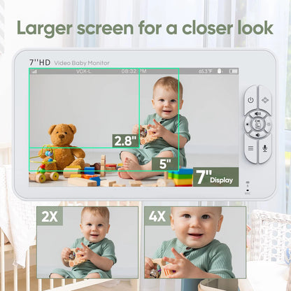 7” Split-Screen Baby Monitor with Dual Cameras (SM70)