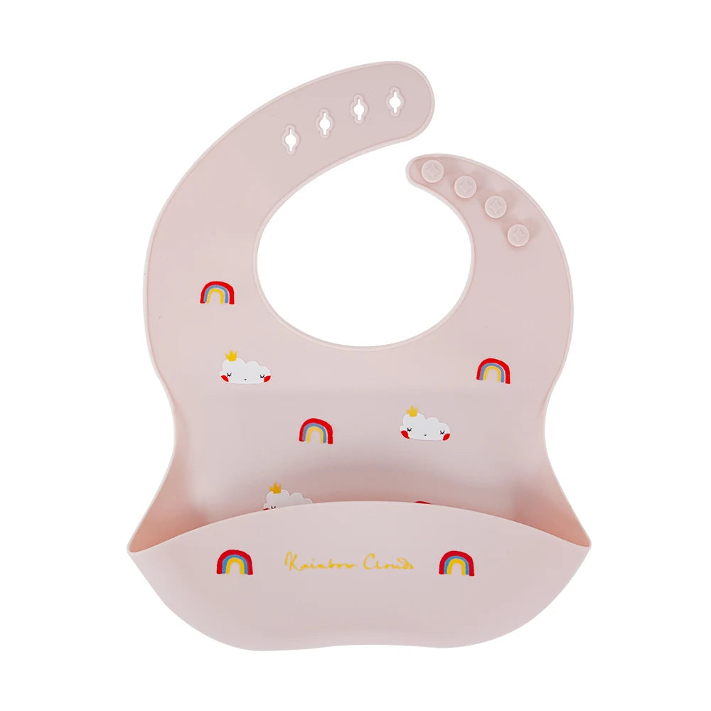 Waterproof Silicone Baby Bib – Soft, Adjustable & Cute Cartoon Design