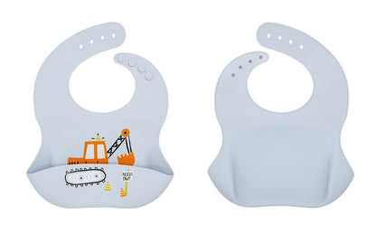 Waterproof Silicone Baby Bib – Soft, Adjustable & Cute Cartoon Design