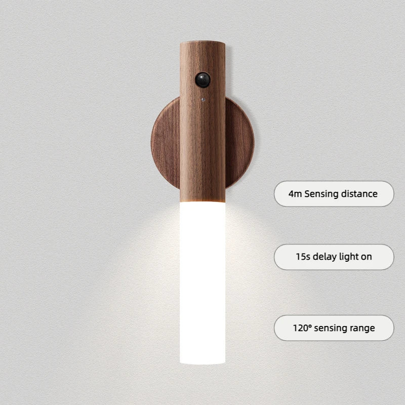Motion Sensor LED Wooden Night Light – USB Powered