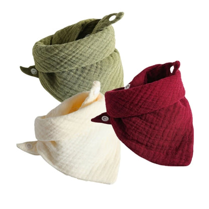 3-Pack Baby Muslin Bibs – Soft Cotton Bandana Drool Towels for Boys & Girls