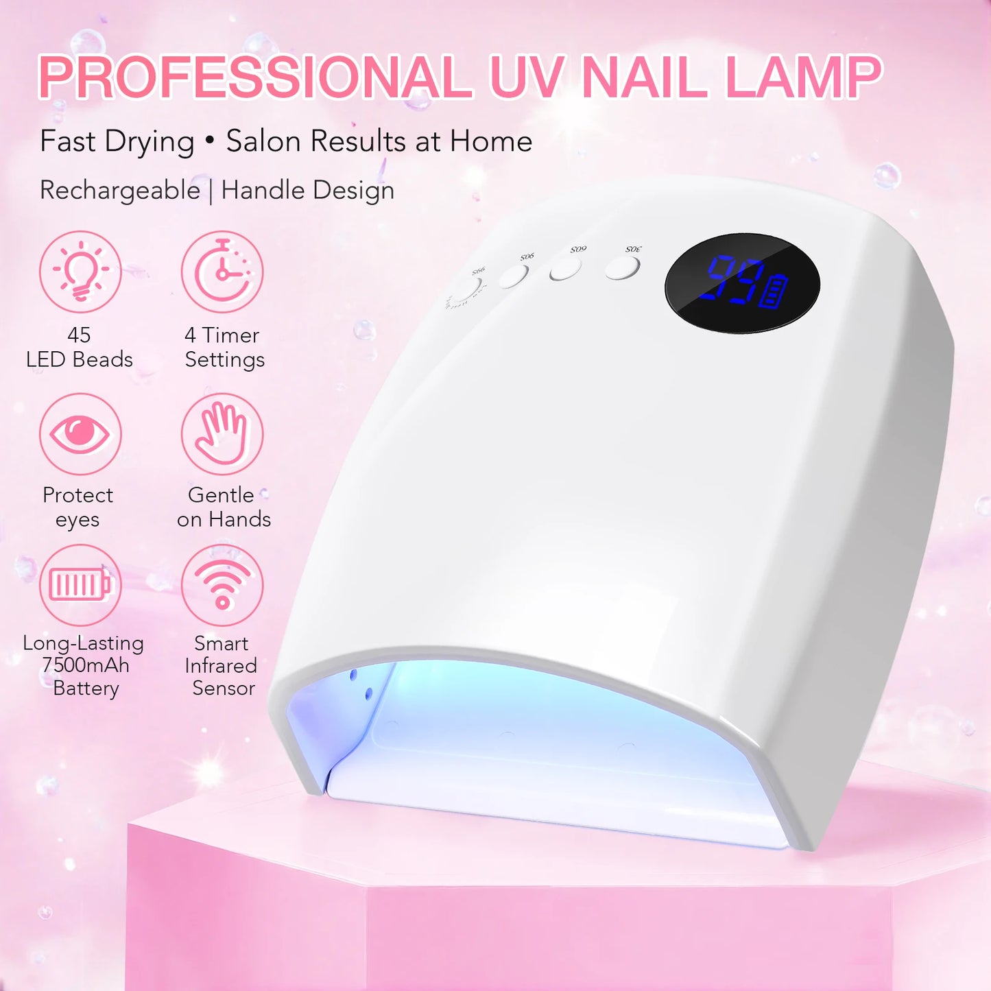 Professional UV/LED Nail Lamp – Fast, Safe &amp; Portable