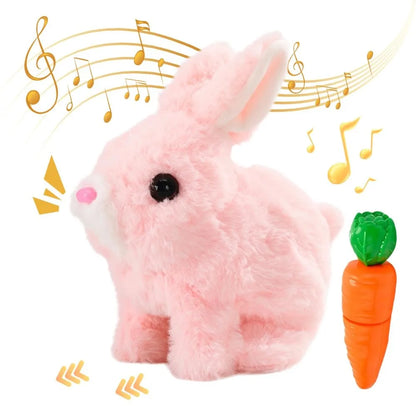 Cute electric plush bunny that hops, twitches, and wiggles like the real thing—endless fun without the mess!