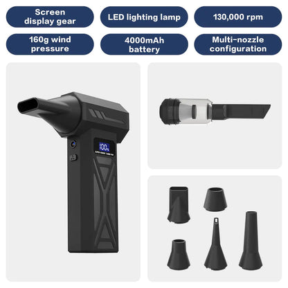 Powerful 130,000 RPM Turbo Jet Air Blower/Air Duster- For PC/Keyboard/Home/Car Cleaning