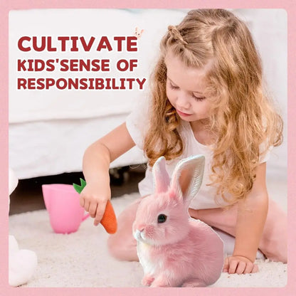Cute electric plush bunny that hops, twitches, and wiggles like the real thing—endless fun without the mess!