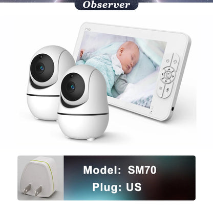 7” Split-Screen Baby Monitor with Dual Cameras (SM70)