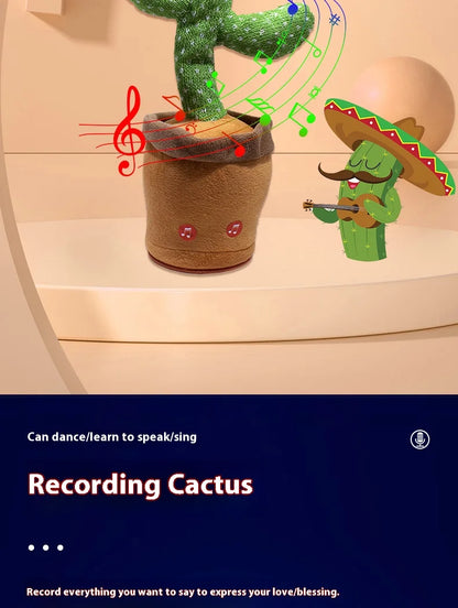 Dancing Cactus Plush Toy - Singing, Learning, Speaking & Twisting Cactus doll