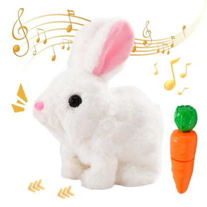 Cute electric plush bunny that hops, twitches, and wiggles like the real thing—endless fun without the mess!