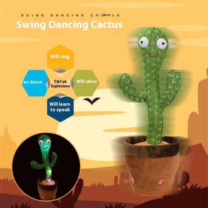 Dancing Cactus Plush Toy - Singing, Learning, Speaking & Twisting Cactus doll
