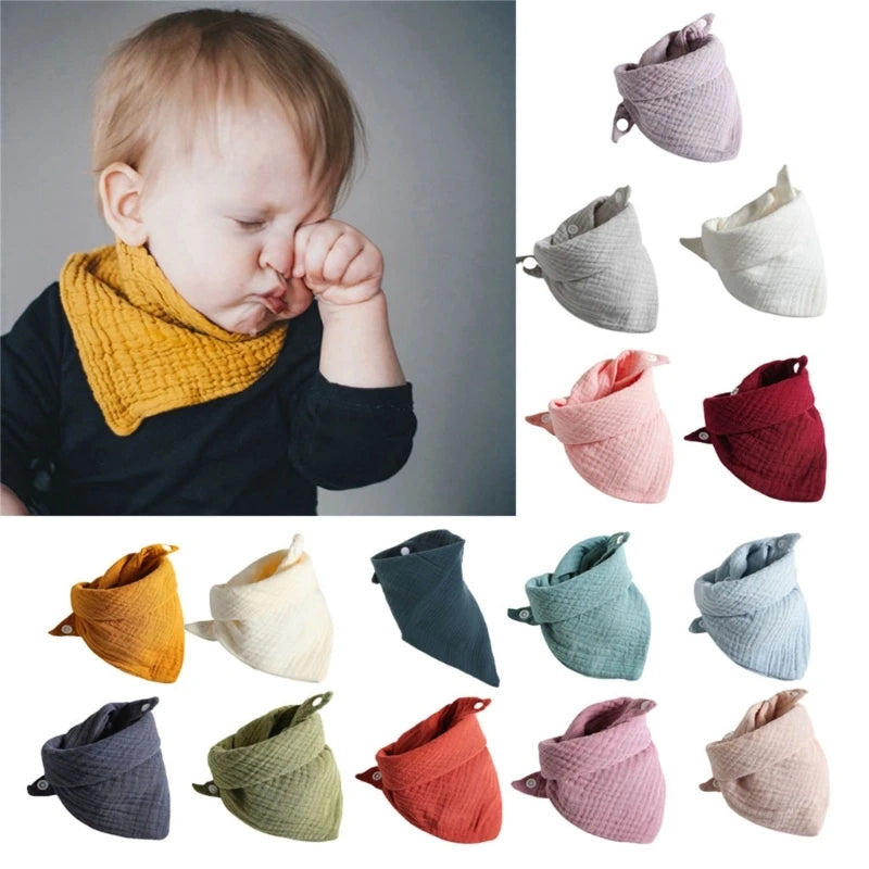3-Pack Baby Muslin Bibs – Soft Cotton Bandana Drool Towels for Boys & Girls