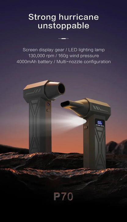 Powerful 130,000 RPM Turbo Jet Air Blower/Air Duster- For PC/Keyboard/Home/Car Cleaning