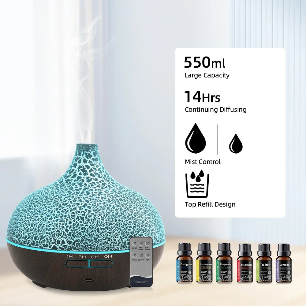 Ultrasonic Air Humidifier with Essential Oil Diffuser & Remote Control  Cool Mist for Home