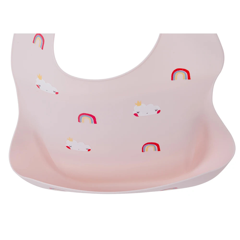 Waterproof Silicone Baby Bib – Soft, Adjustable & Cute Cartoon Design