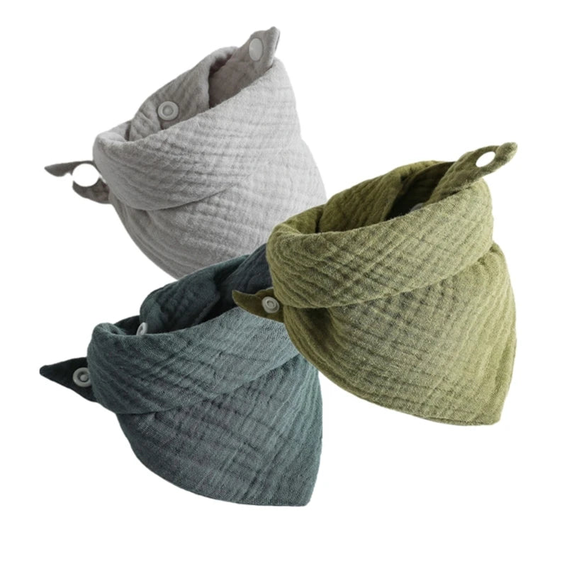 3-Pack Baby Muslin Bibs – Soft Cotton Bandana Drool Towels for Boys & Girls