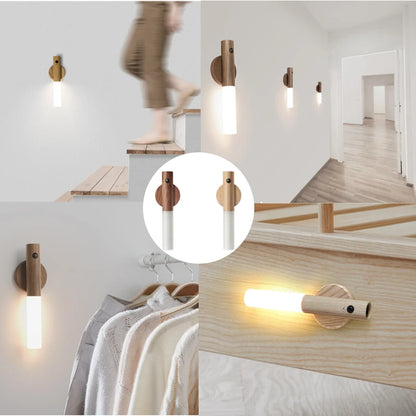 Motion Sensor LED Wooden Night Light – USB Powered